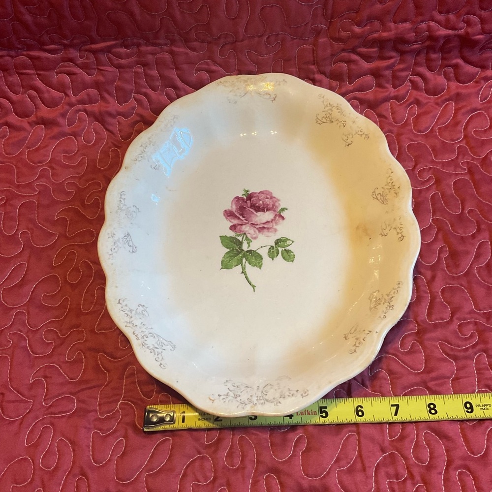 Paden City Pottery Vintage Rose Cream Serveware Platter